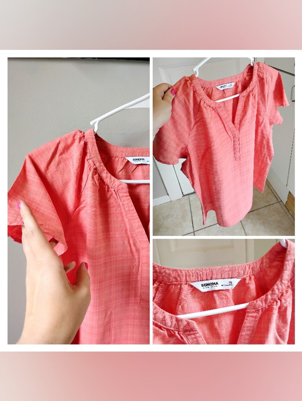 Sonoma Perfectly peach flirty feminine top